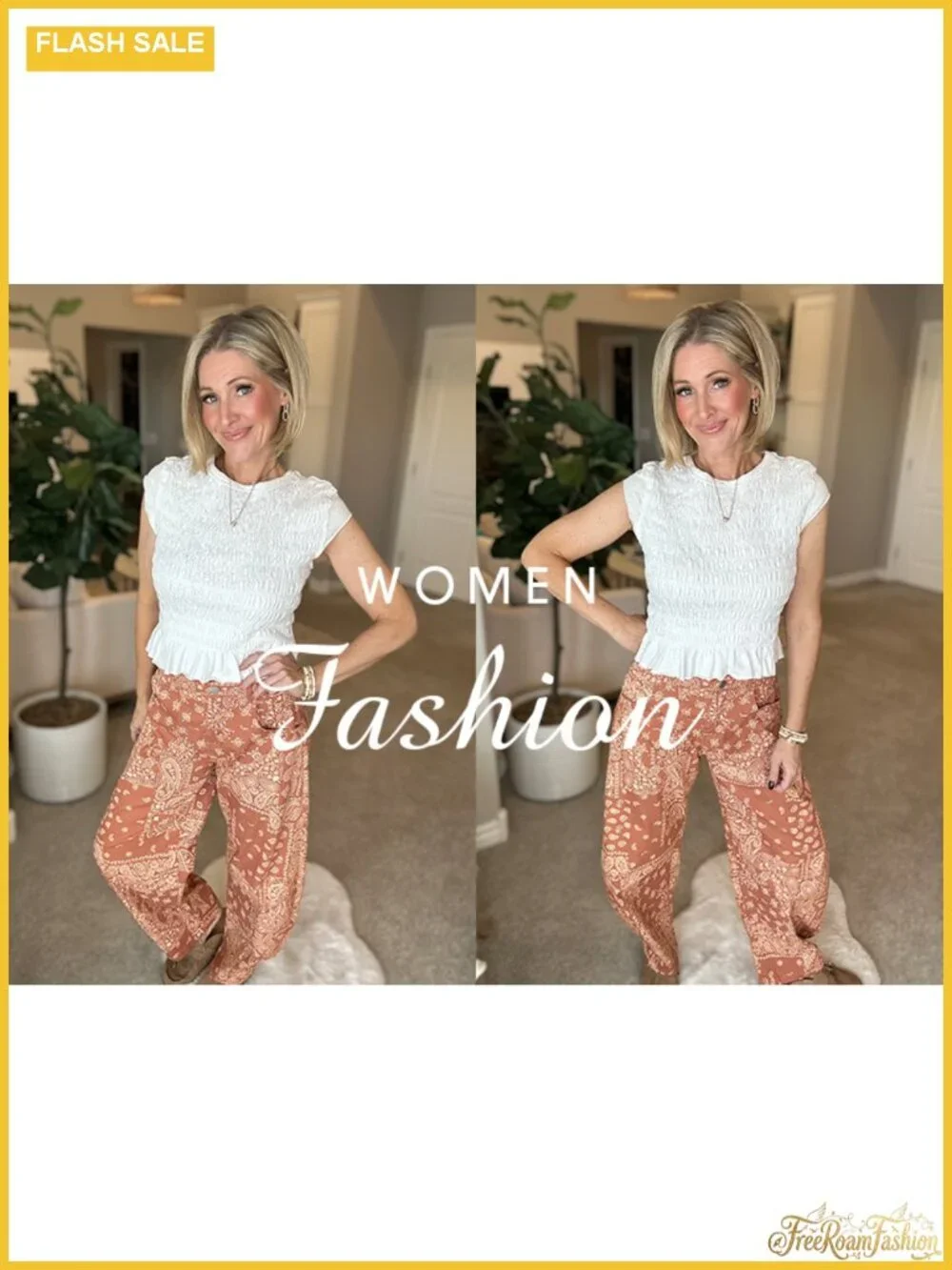 Floral Print Barrel Wide Leg Denim Jeans for Women Elastic Waist Y2K Boyfriend